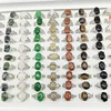 20/50pc/Lot Wholesale Bohemia Mix Style Natural Veins Stone Finger Rings for Women Pink Crystal Agate Joint Ring Wedding Jewelry 2