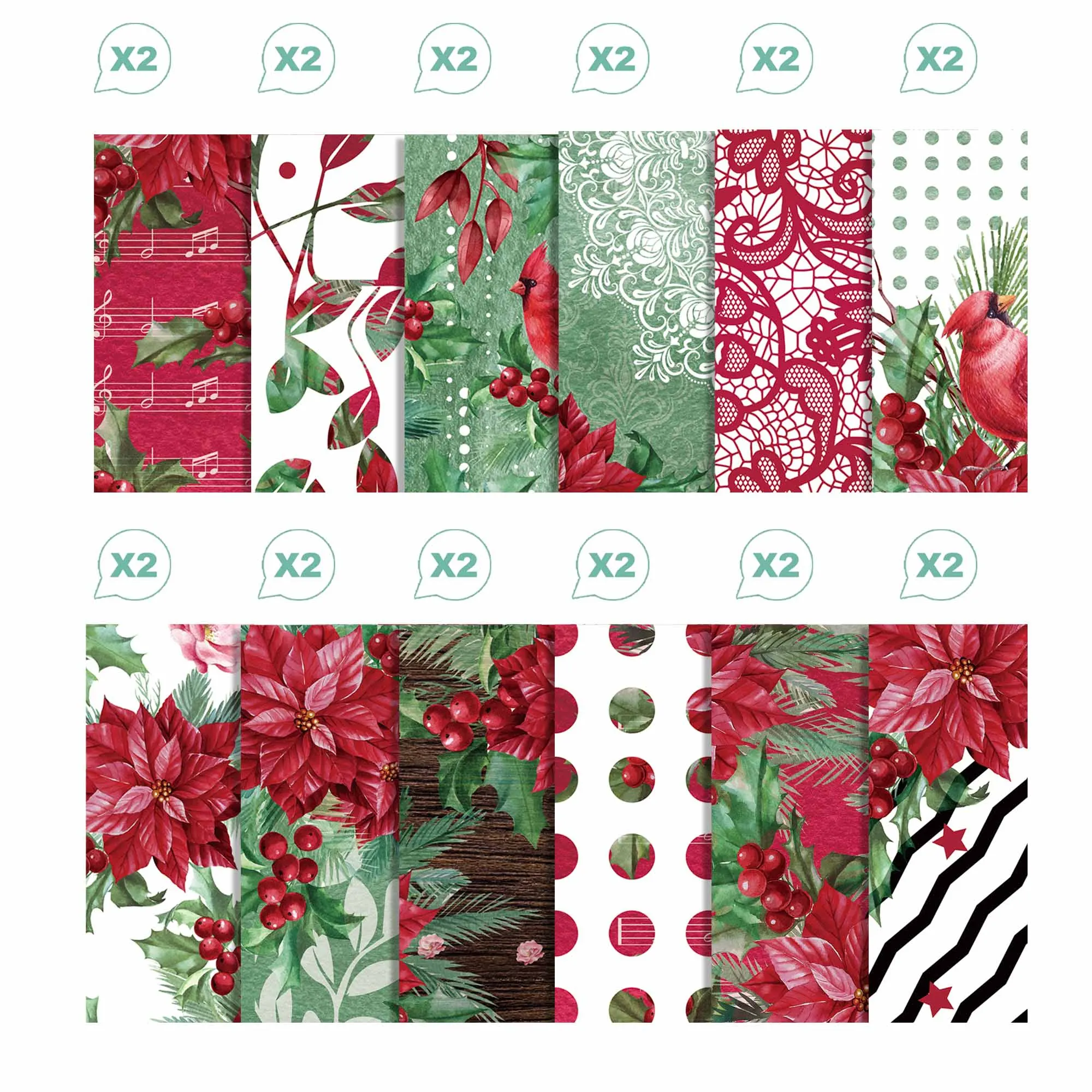 24 Stück 30 x 30 cm Weihnachts-Scrapbook-Papier, Weihnachtsfeier, Basteln, Kunst, Hintergrund, Papier, Kartenherstellung, Fotoalbum, Dekoration, Partyzubehör – Detail 21