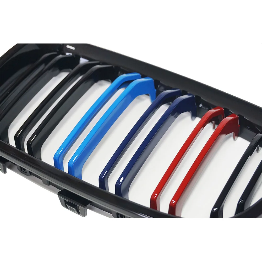 ✨ Parrilla Delantera Doble Listón Negro Brillante Para BMW Serie 1 F20 2011-2015 / F21 2012-2015 – Estilo Agresivo Y Fácil Instalación