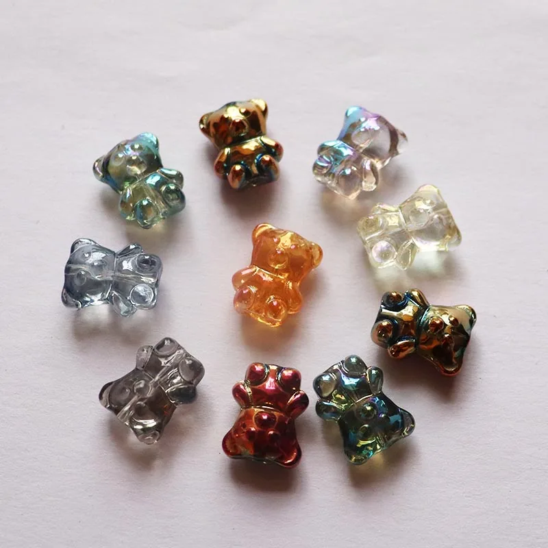 

10 шт. 12x14 мм Мультяшные подвески в форме медведя StreBelle, Хрустальные стеклянные свободные подвески, бусины для изготовления ювелирных изделий своими руками, ожерелий, браслетов