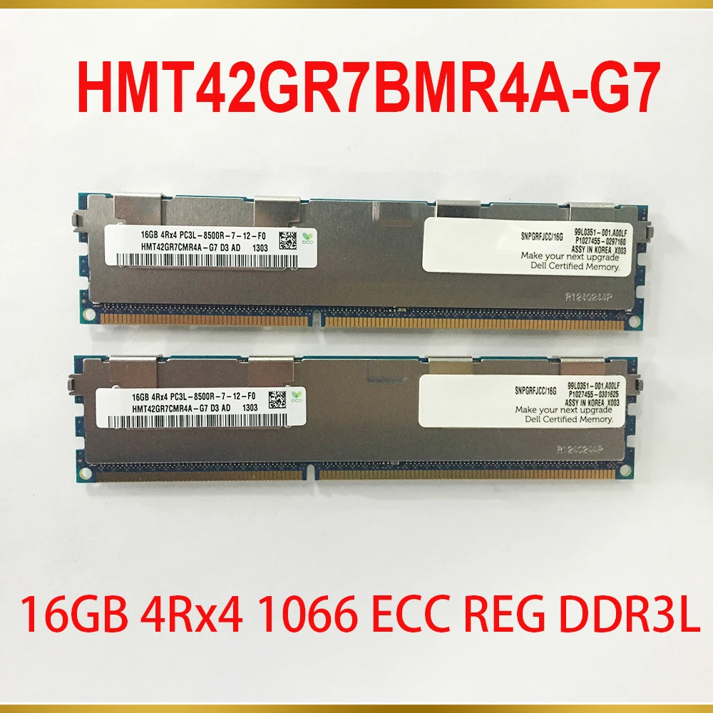 1Pcs 16G 16GB 4Rx4 1066 ECC REG DDR3L PC3L 8500R RAM For SK Hynix Memory HMT42GR7BMR4A