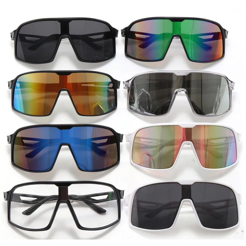 Unisex Oversized Mirror Sports Sunglasses with UV Protection