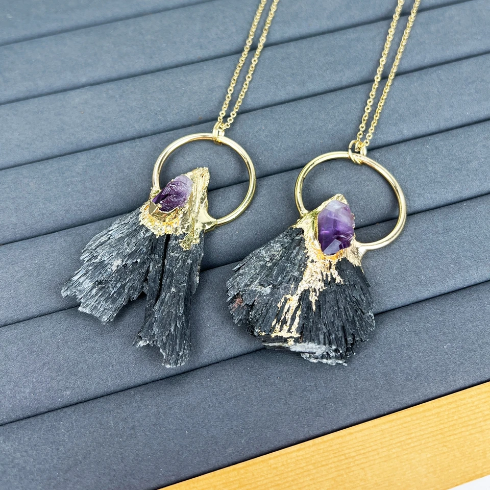 Boucles d'oreilles en tourmaline noire à facettes