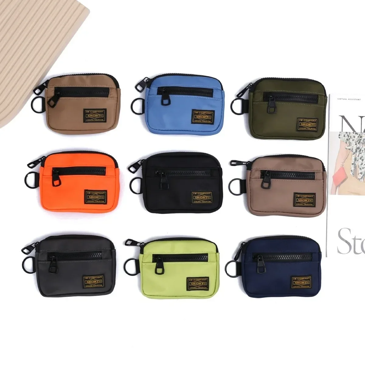 Canvas Zipper Short Wallet Casual Men Coin Purse Retro Key Holder Small Money Bag Trend Youth Mini Handbag Coin Pouch Cartera key case coin purse card wallet coin wallet change bag