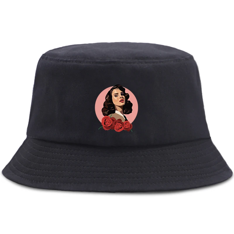

Lana Del Rey Women Men Bucket Hat Outdoor Cap Casual Foldable Kids Fisherman Hat Sun Protection Hip Hop Beach Panama Hats