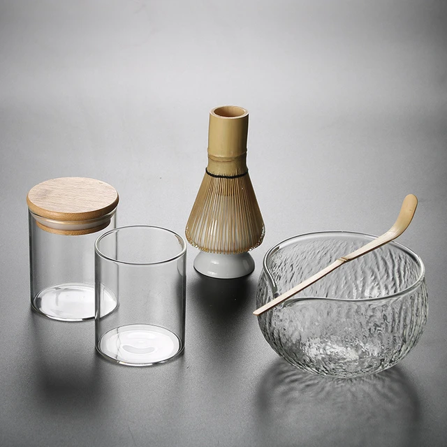 Tazón de cerámica para ceremonia del té, cuchara de bambú, batidor de Matcha,  herramienta de té japonesa, juego de tazón Matcha de 6 estilos - AliExpress