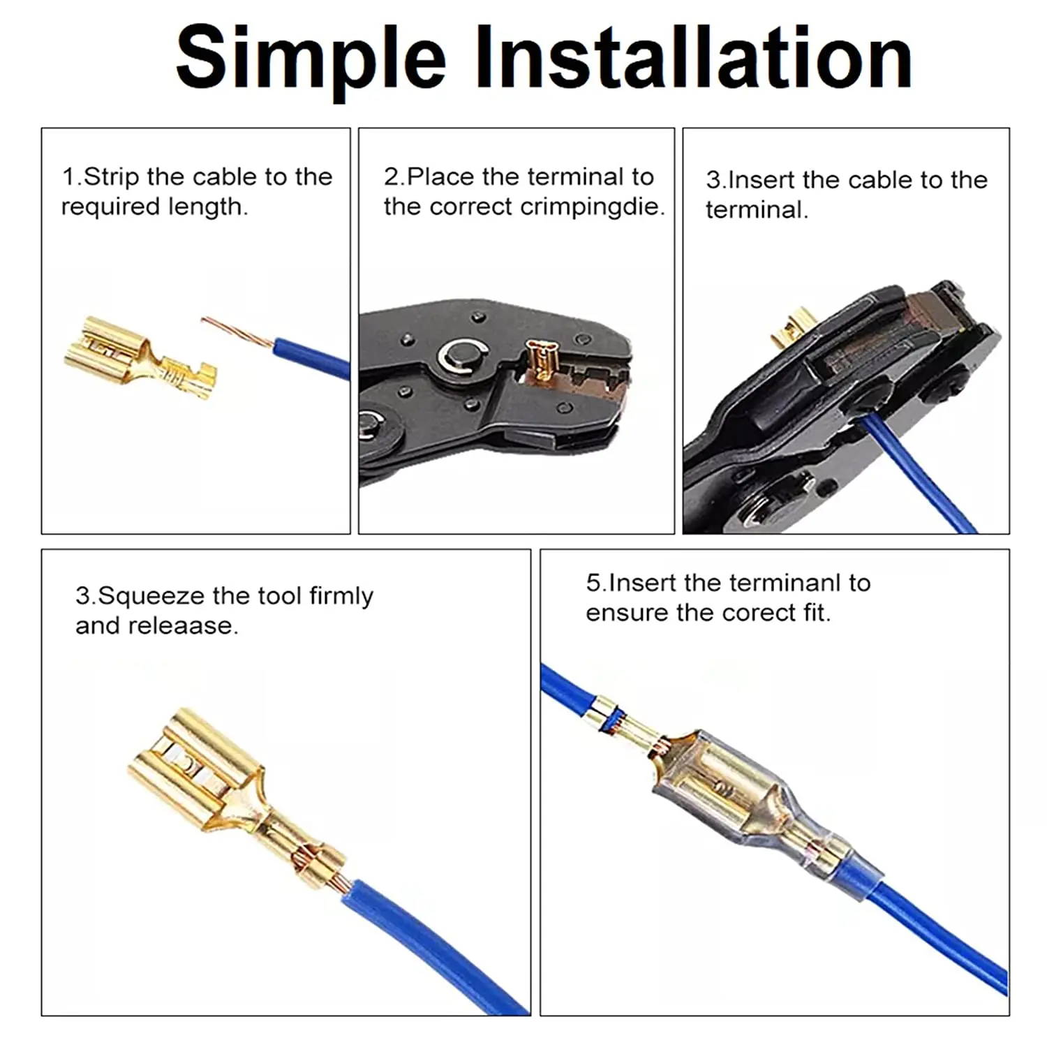 Kit Connettori Elettrici A Crimpare | Feruli Isolate 2.8/4.8/6.3mm | Per Auto E Casa - Foto 8