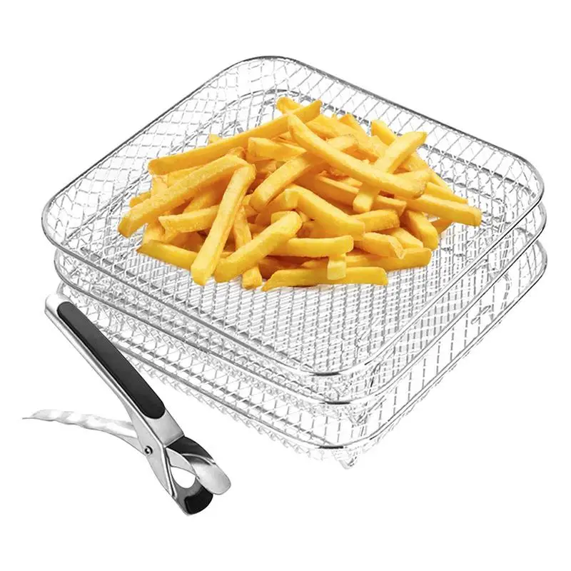 Three-tier Air Fryer Grilling Rack Stainless Steel Airfryer Tool Baking ...