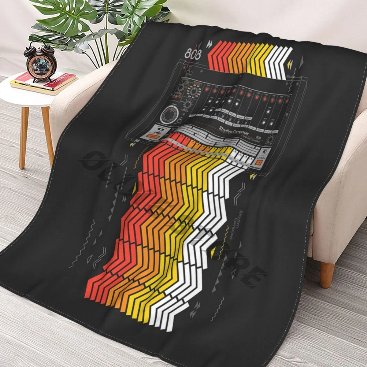 

808 Old School Drum Machine Throws Blankets Collage Flannel Ultra-Soft Warm picnic blanket bedspread on the bed