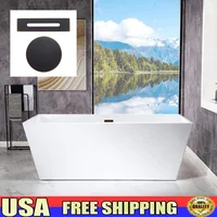 67" Oil-Rubbed Bronze Bathtub Non-Slip Design High Quality Acrylic Construction Chic Style Easy Clean & Maintenance Durable 1
