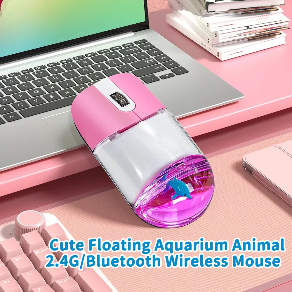 New 2.4G/Bluetooth Cute Animal Wireless Aquarium Mouse Creative Ocean Float  Doll Computer Optical Water Mice For Laptop Desktop - AliExpress