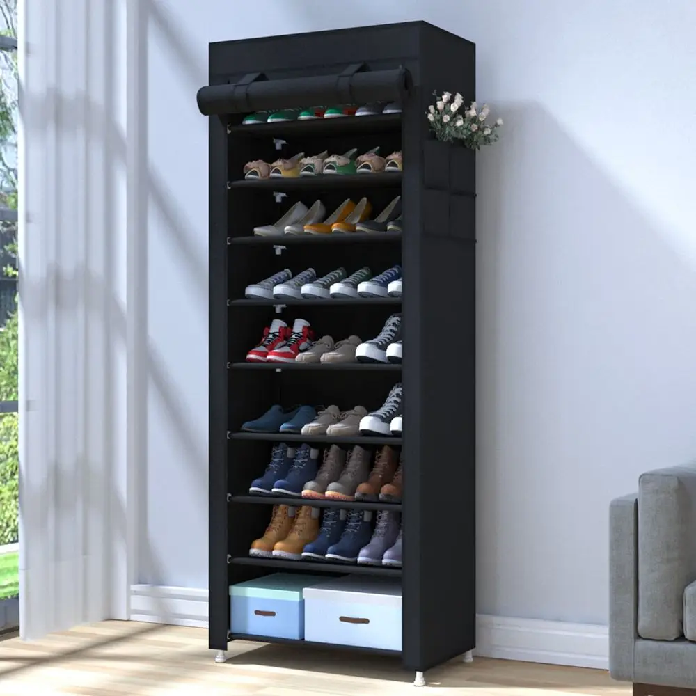 Tier Shoe Rack with Dustproof Cover Shoe Shelf Storage Organizer
