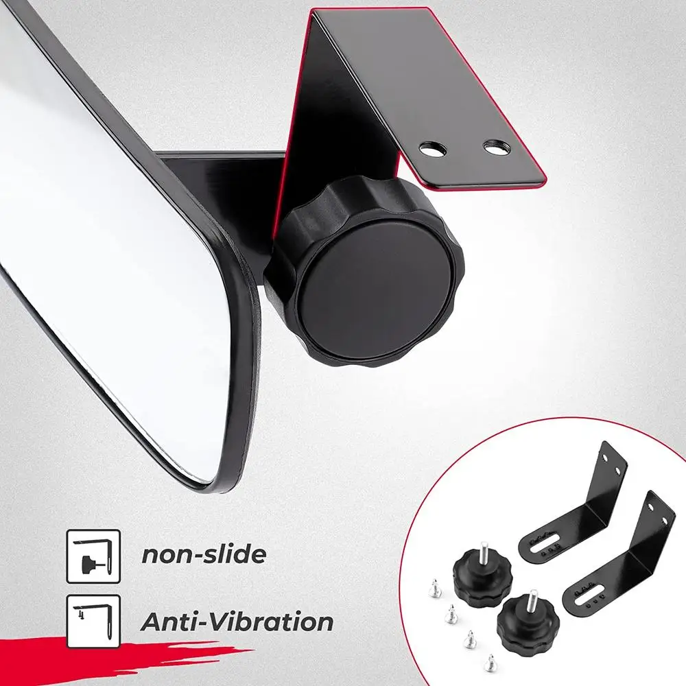 

Golf Cart Rear View Mirror 180-degree Field 16.5" Panoramic Convex Reversing Mirrors With Bracket Screw