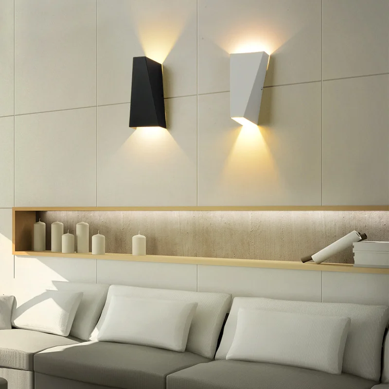 Modern simple LED bedroom bedside living room wall lamp creative double headed lamp corridor waterproof iron wall lamp