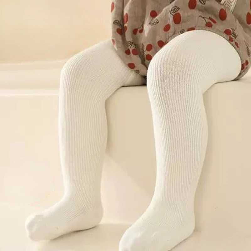 Children tights Baby Autumn Winter Ribbed Stockings Cotton Warm Pantyhose Solid Candy Color