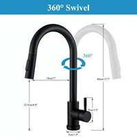 Black Pull Out Sensor Kitchen Faucet Touch Control Faucet 2 Function Mixer For Sink Tap Sprayer Single Handle Mixer Tap 5
