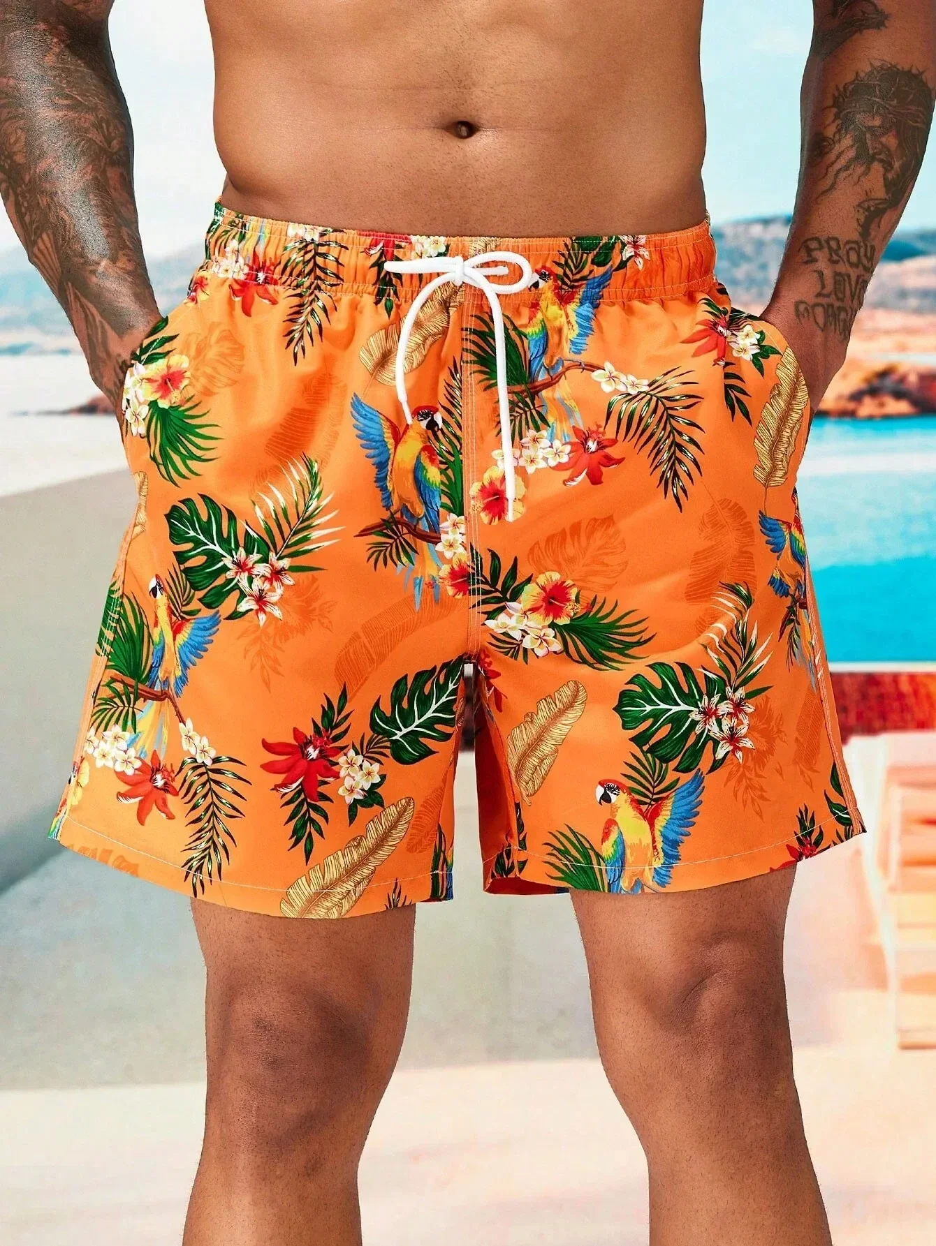 Hawaii Beach Shorts Mens Sport Shorts Palm tree Print Sportswear Fitness Short Pants Training Jogging Short Pants Summer Workout 3