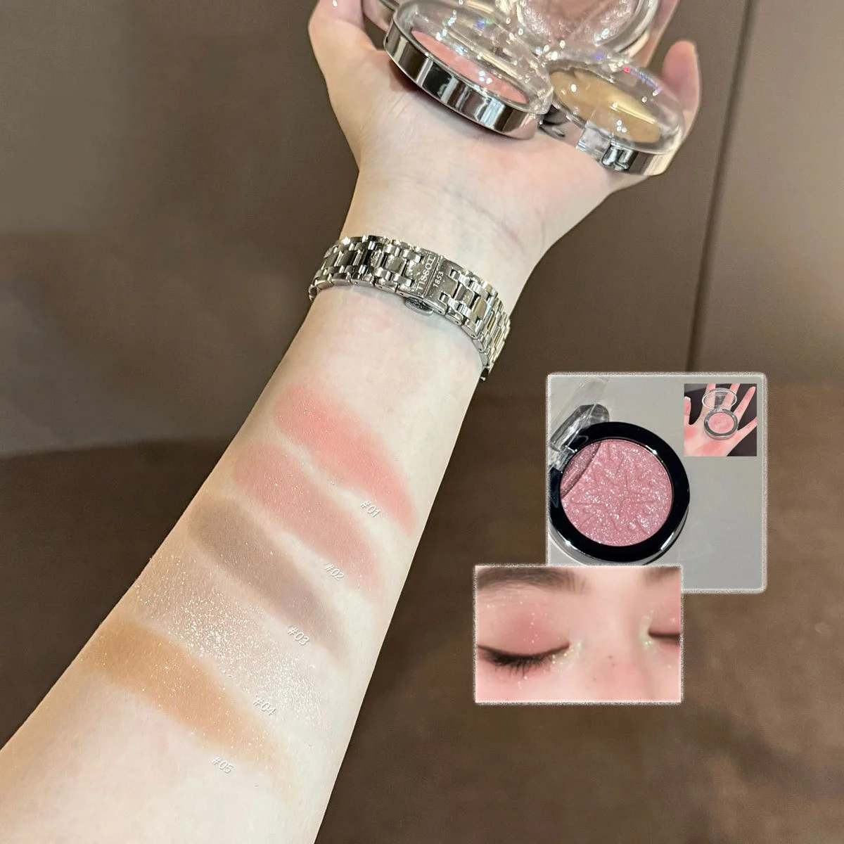 Radiant Pink Glitter Shimmer Eyeshadow Highlighter