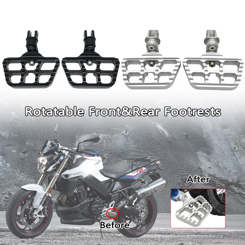 For Bmw F800R F800S F800St F800 R/St F 800R 2006-2016 Motorcycle Front&Rear Rotatable Footrest Foot Pegs Footpegs Rests Pedals
