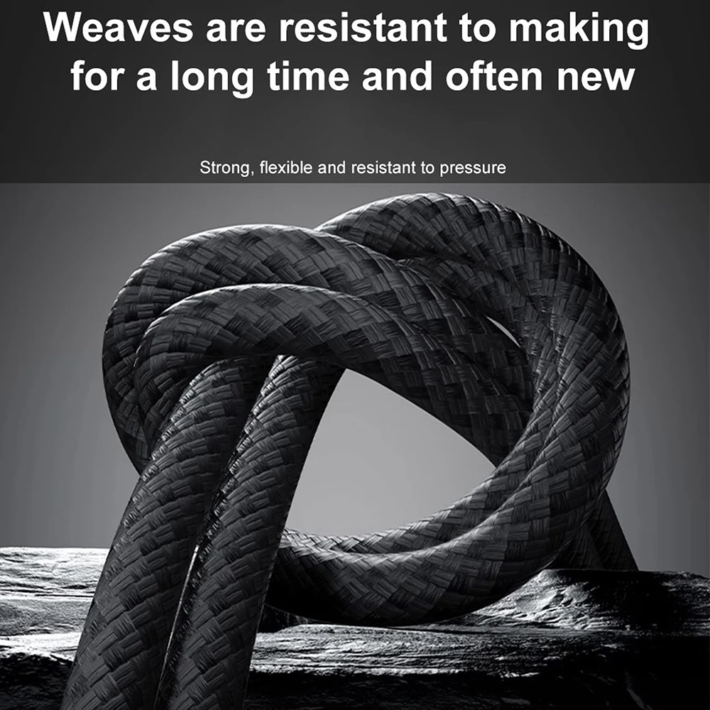 1/2m 120W USB to Type C Fast Charging Data Cable 6A Type C To Type C Nylon Data Cords  With Led Display USB C Black Cords