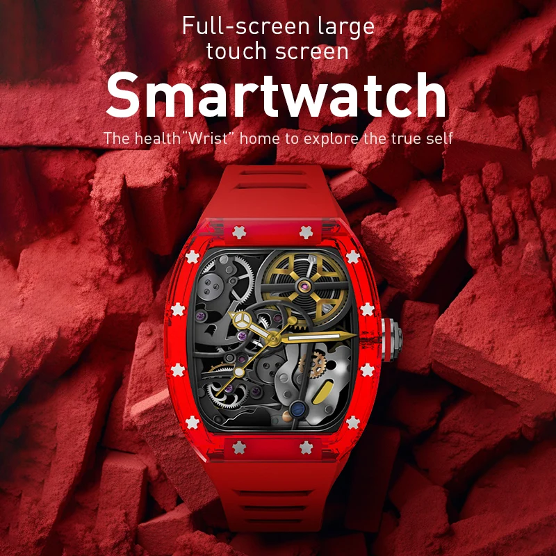 

BAOGELA Red Smart Watch Bluetooth Pressure Blood Oxygen Health Monitoring Intelligent Alert Sleep Heart Rate Blood Message