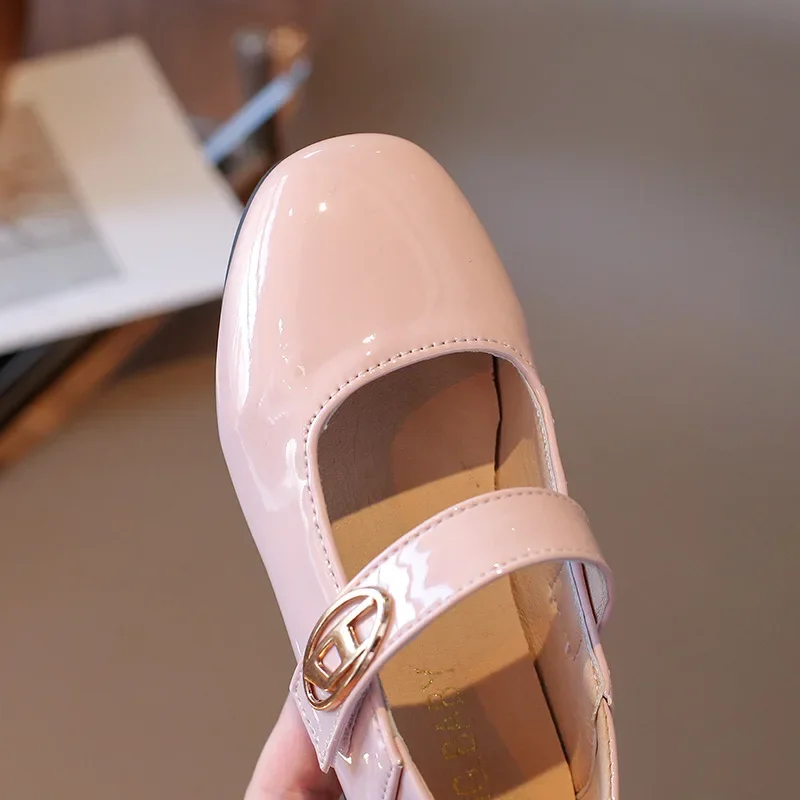 Girls' Red Leather Shoes New Children's Performance Single Baby Princess Children's Black Comfortable Lightweight Single Shoes - 6