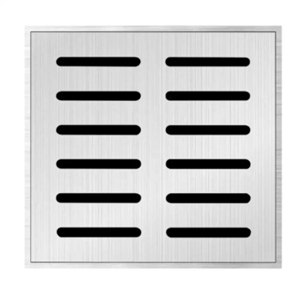 1 PC สแตนเลสสตีลตะแกรงระบายน้ํากลางแจ้งระบายน้ําช่องตะแกรงคู่แถวรูน้ําฝนท่อระบายน้ําชั้นกรอบ 1