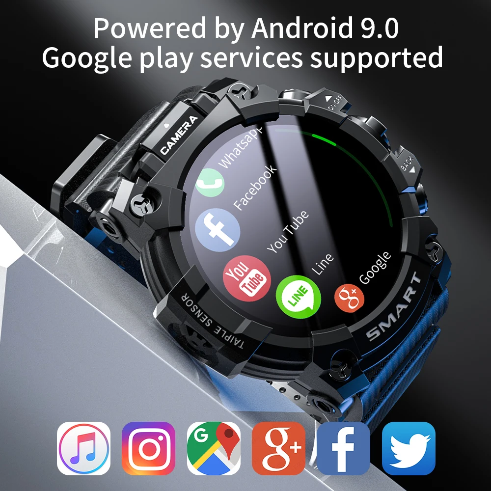 Latest 4G Smart Watch 4GB 64GB HD Camera Bluetooth 5 Smartwatch Video Call Android 9.0 900mAh Sport Watch Support Multi Language