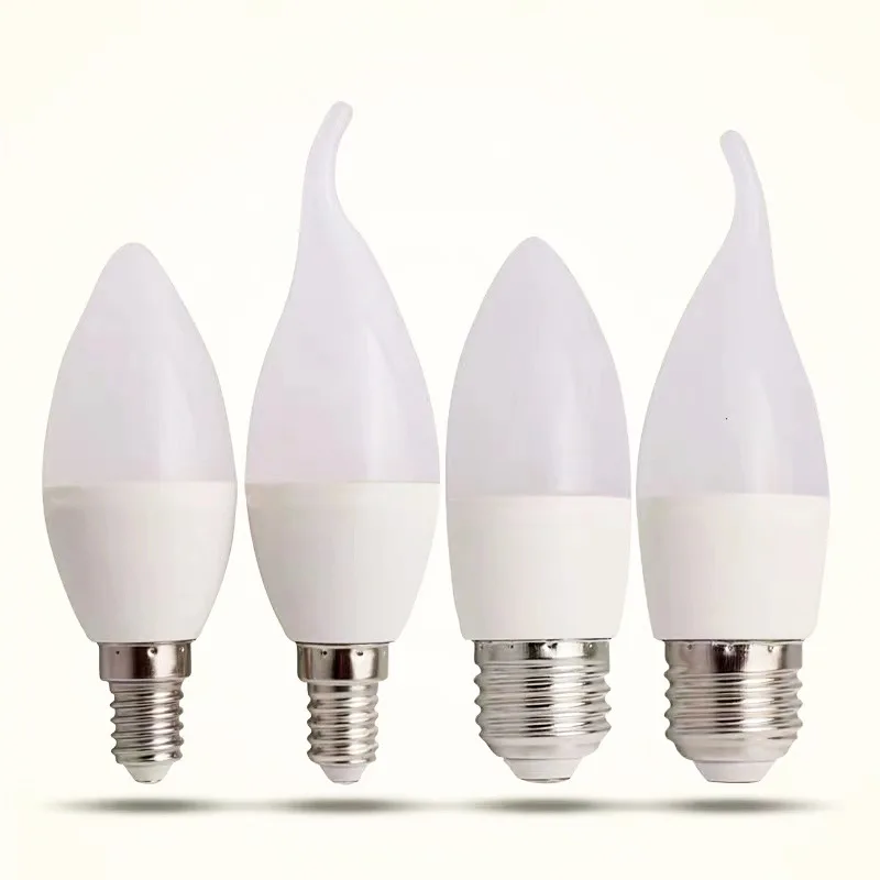 LEDキャンドル電球,ピース/ロットe14 e27,220V,3W,6W,7W,9W,寝室用