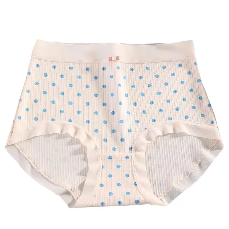 Women's Underwear Dot Cotton High Waist Big Plus Size Panties Briefs