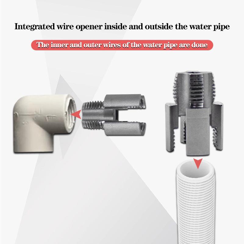 Hot 1/2inch 3/4inch PPR/PVC Water Pipe Threader Tapping ToolInternal Thread External Thread Integrated Water Pipe Wire Opener