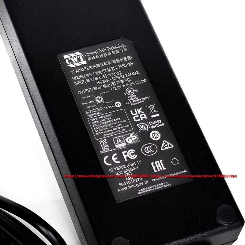 Genuine CWT (Channel Well Technology) 12V 10A 120W AC Adapter