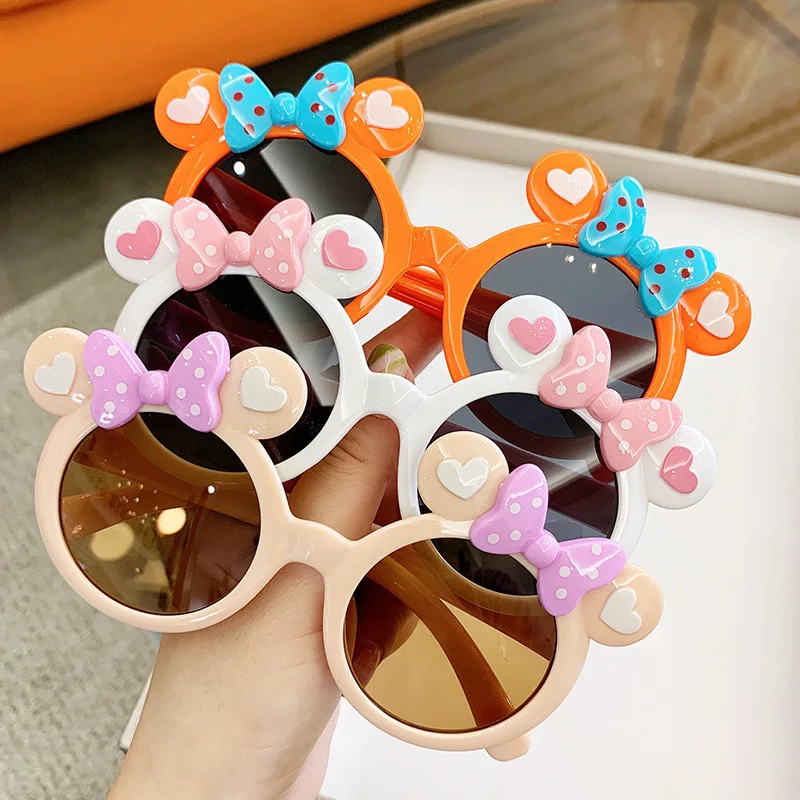 

New Children Cute Cartoon Sunglasses Boy Girl Outdoor Sun Protection Summer Baby Bow Shade Glasses Kid UV400 Eyewear Vintage