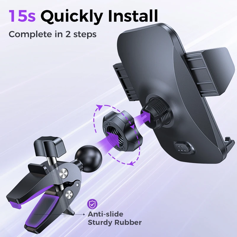 Joyroom Car Mobile Phone Holder Military-Grade Protection Phone Mount GPS Smart Big Cellphone Thick HandFree Air Vent Car Mount — view 6