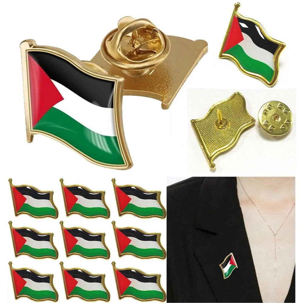 Enamel pins metal brooch metal pins lapel pins fashion brooches medal badge 1-20PCS Palestine FLAG BADGE stainless steel Palestineflag pin lapel badge Palestine enamel brooch badge for clothes hat collar