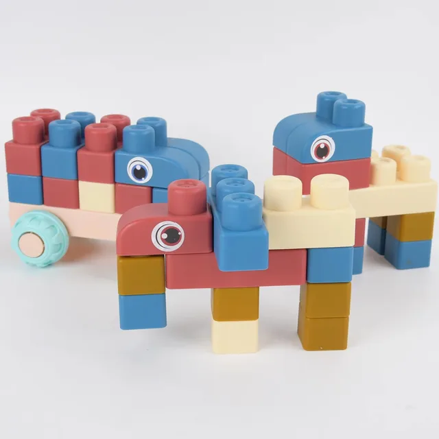 New Upgraded Early Education Puzzle Assembly Toy, Chewable And Boiled Large Soft Rubber Building Block, DIY Large Size Toy, Than 5