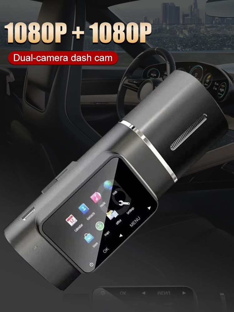 Dual 1080P Dash Cam Front And Inside HDR Night Vision Car Camera Driving Recorder 310° Wide Angle Loop Recording Parking Monitor yi smart dash camera