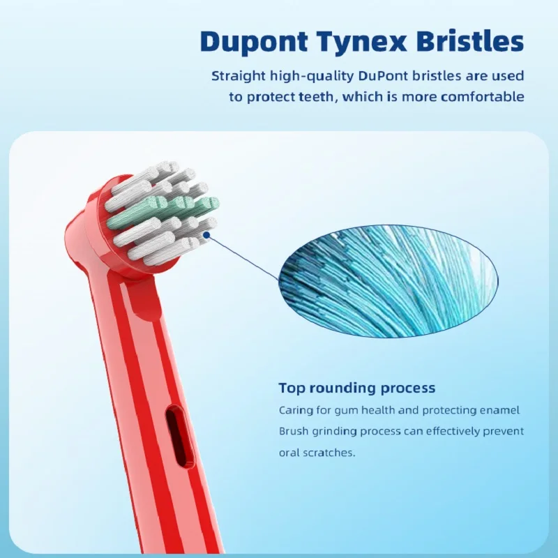 오랄 B 전동 칫솔용 4Pcs 어린이용 교체 브러시 헤드 엑스트라 소프트 듀퐁 브리슬 리필 EB-10A EB-17A EB-50A