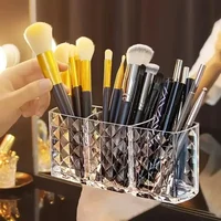 Clear Acrylic Makeup Brush Holder Desk Cosmetic Organiser Lipstick Storage LipstickStorage Holder Stand Diamond Makeup tools 2