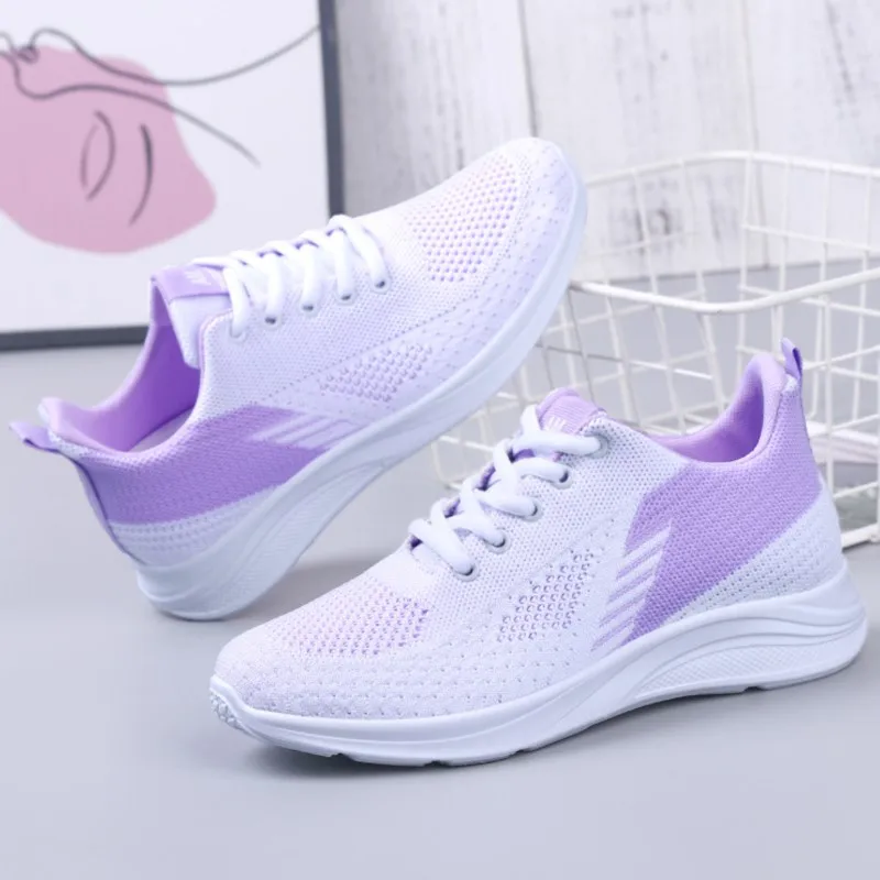 

큐빅구두 2023 Autumn Womens Soft Sole Walking Mesh Sneakers Shoes Lightweight Breathable Anti-slip Tenis Shoes zapatillas de mujer