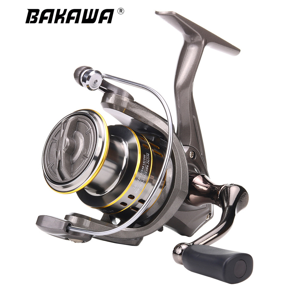 BAKAWA Metal Spool Spinning Fishing Reel 800-7000 Series Feeder Wheel 5.2:1 Rotating Coils Tackle Carrete Carp Pesca