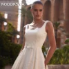 RODDRSYA Simple Satin Wedding Dress Elegant Square Neck A Line Bridal Gown robe de mariée Sleeveless Spaghetti Straps Custom 3