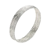 6PC/SET Trendy Gold Silver Color Bangles Bracelets For Women 68mm Big Circle Wire Round Bangle Jewelry Pulseras Gifts Wholesale 1