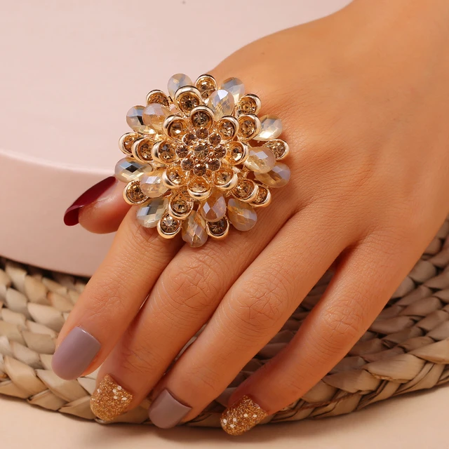 JYONA Neelam Rajwadi Look Gold Plated Adjustable Finger Ring for Women(JYONA  FASHION) Brass Diamond Gold Plated Ring Price in India - Buy JYONA Neelam  Rajwadi Look Gold Plated Adjustable Finger Ring for