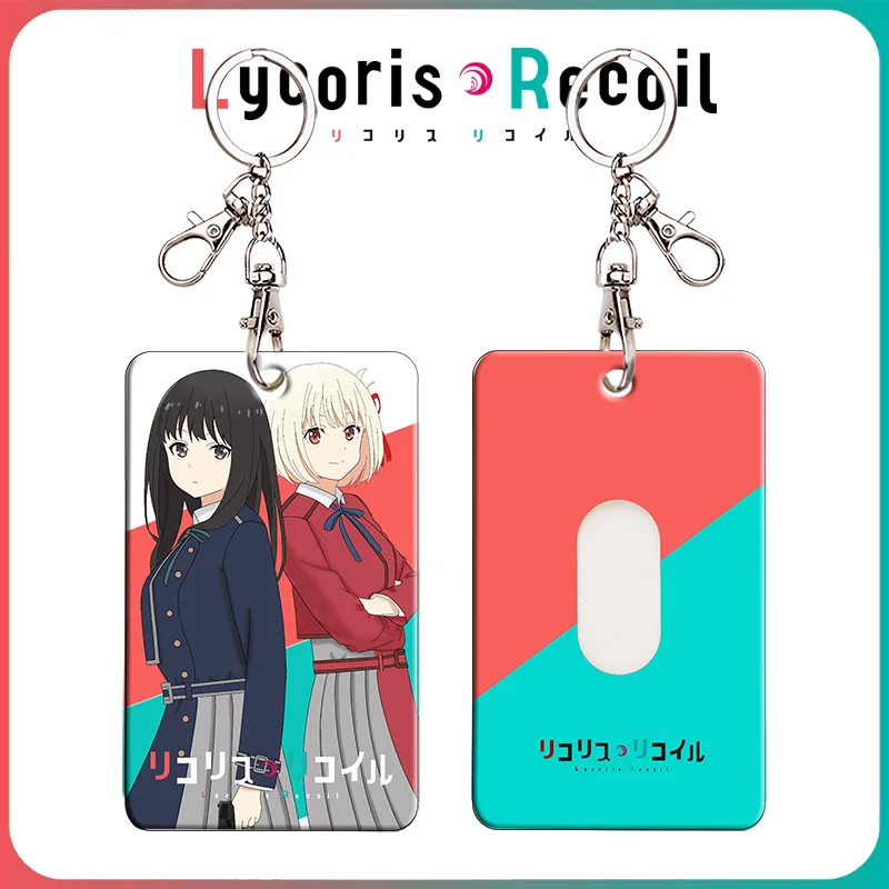 

Anime Lycoris Recoil Inoue Takina Nishikigi Chisato Card Holder Cosplay Student ID Bank Card Case Cover Cartoon Keychain Pendant