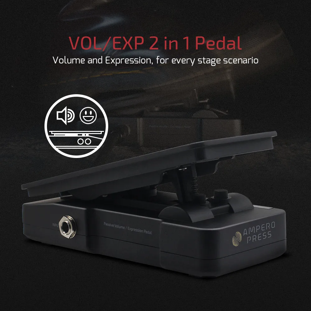 Ampero Press Passive Volume/Expression 2 in 1 Guitar effects pedal with External