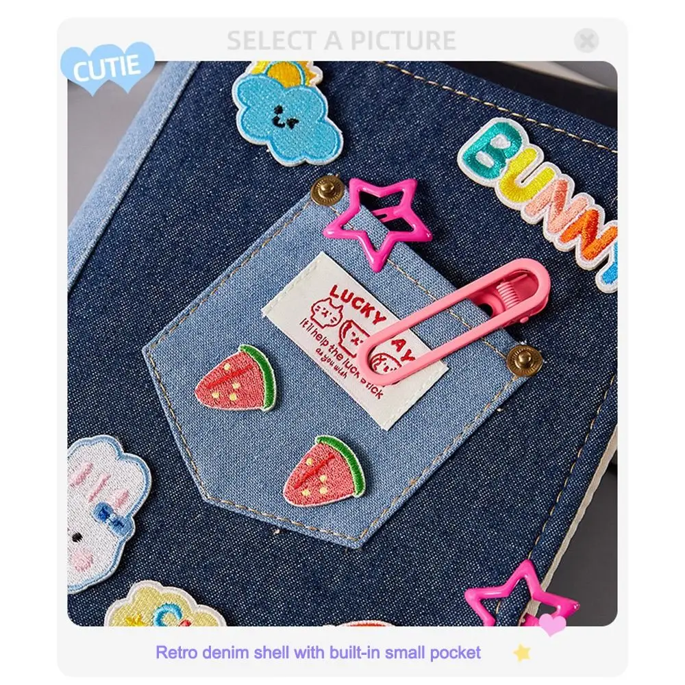 창의적인 DIY 커버 데님 노트 수첩 다이어리 포켓 바인더 저널 미니 카드 앨범