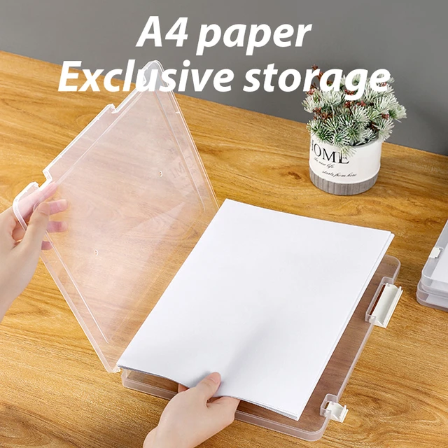 A4 File Project Case Plastic Scrapbook Storage Box Container Clear Folder  Document Sorting Portable Box Folder Dust-proof Box - AliExpress