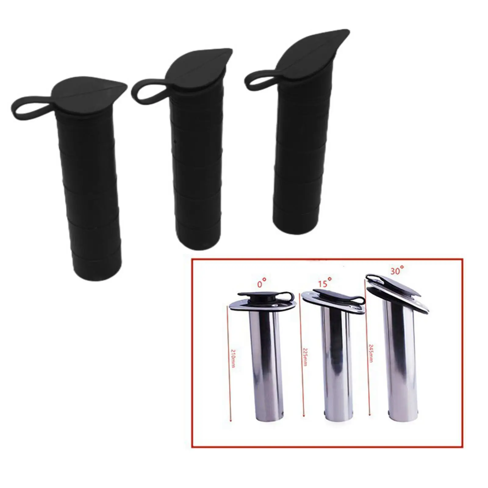Fishing rod holder insert black with insert for the