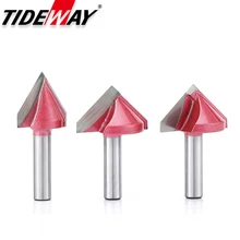 

3pcs/lot 6mm 3D V Bit CNC Router Bit Wood Carving CutterTungsten Carbide 60 90 120 Deg MDF Woodworking Engraving Milling Cutters